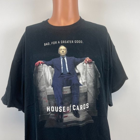 House Of Cards Bad For A Greater Good TV Show Promo T Shirt Kevin Spacey 2XL - Picture 1 of 4
